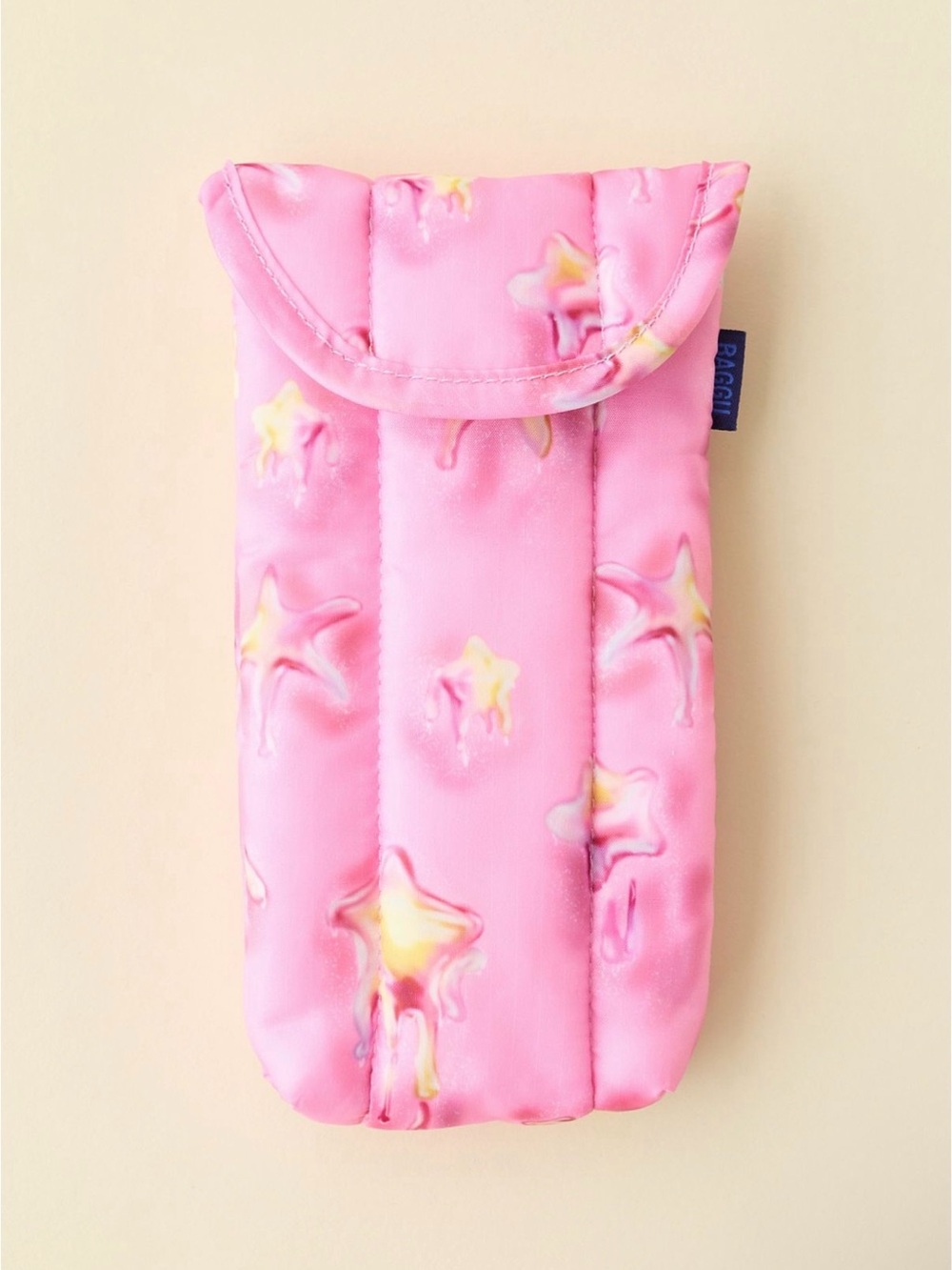 BAGGU Puffy Glasses Sleeve - Pink Dancing Star Print - Protect Your Sunglasses!